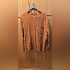 St. John’s Bay Men’s‎ XXL Long Sleeve Pocket Tee Burnt Orange Cotton Blend